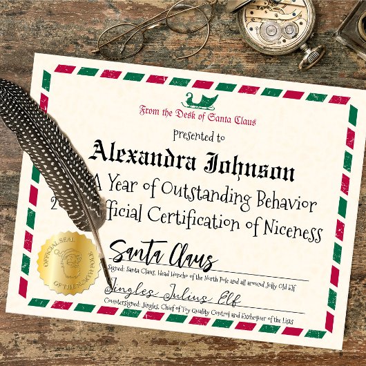 Airmail Santa Claus Nice Certificaat