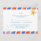 Airmail SeaHorse Beach Wedding Menu Keuze RSVP (Voorkant)