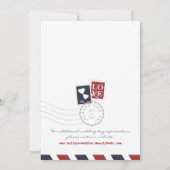 Airmail Stamps Love Letter Weduwen Uitnodiging (Achterkant)