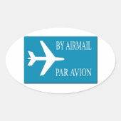 Airmail sticker, effect ovale sticker (Voorkant)