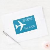 Airmail sticker, effect ovale sticker (Envelop)