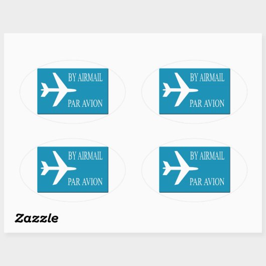 Airmail sticker, effect ovale sticker (Vel)