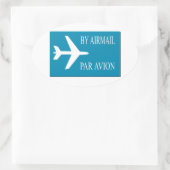 Airmail sticker, effect ovale sticker (Tas)