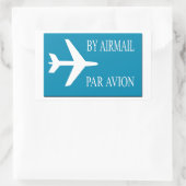 Airmail sticker, effect rechthoekige sticker (Tas)