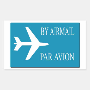 Airmail sticker, effect rechthoekige sticker