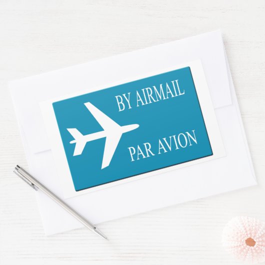 Airmail sticker, effect rechthoekige sticker (Envelop)