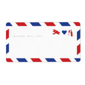 Airmail Sticker Labels - Reis, Liefde, Celebrate! (Voorkant)