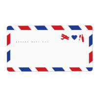 Airmail Sticker Labels - Reis, Liefde, Celebrate!
