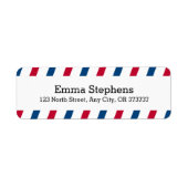 Airmail Stripes Blue en Red Return Address Labels (Voorkant)