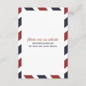 Airmail Travel and Hotel Insert Card Informatiekaartje (Achterkant)