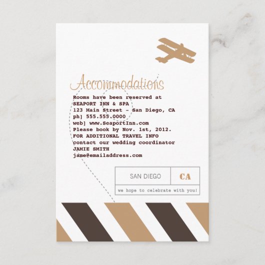 Airmail Travel and Hotel Insert Card Informatiekaartje (Voorkant)