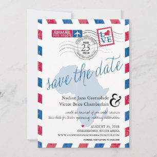 Airmail uit Kaapstad Zuid-Afrika sparen de datum Save The Date