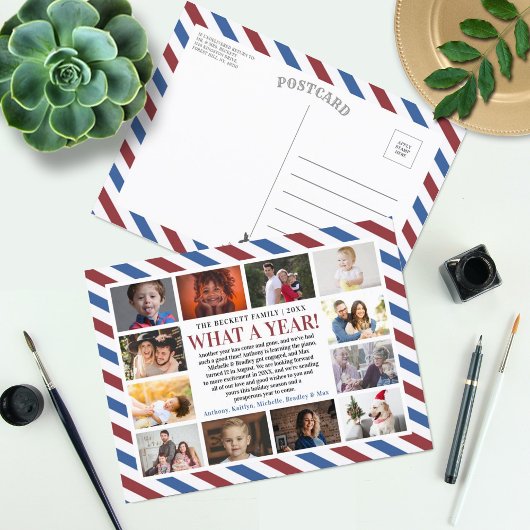 Airmail Wat Een Jaar Overzicht 12 Foto Collage Feestdagenkaart