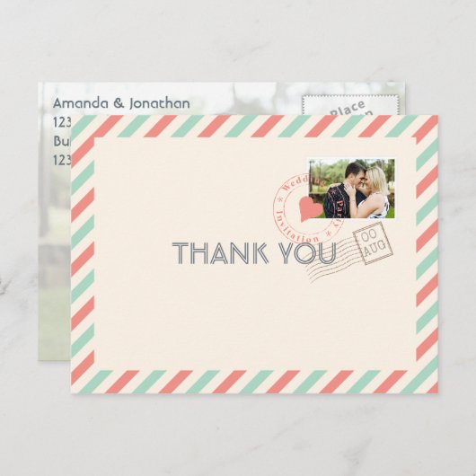 Airmail Weddenschap Briefkaart (Voorkant / Achterkant)