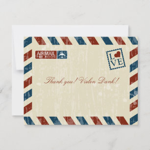 Airmail Wedding Hartelijk dank Bedankkaart