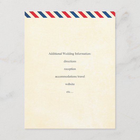 Airmail Wedding Insert Informatiekaartje (Achterkant)