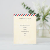 Airmail Wedding Insert Informatiekaartje (Staand voorkant)