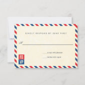 Airmail Wedding Response RSVP Kaartje (Voorkant)