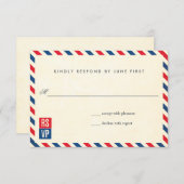Airmail Wedding Response RSVP Kaartje (Voorkant / Achterkant)