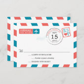 Airmail Wedding RSVP (Voorkant / Achterkant)