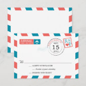 Airmail Wedding RSVP Kaartje (Voorkant / Achterkant)