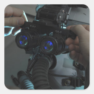 Airman past de eyespan aan vierkante sticker