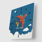 Airplane Above Clouds Personalized Gift for Boys Vierkante Klok (Hoek)