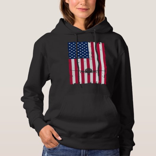 Airplane American Flag Pilot Jet Aviation Hoodie (Voorkant)