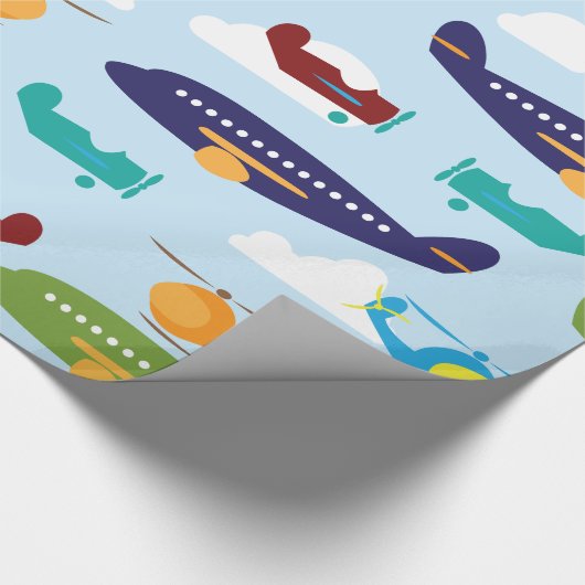 Airplane Aviation Theme Gift Wrap Cadeaupapier (Hoek)