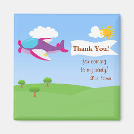 Airplane Banner Girl Bedankt Magnet