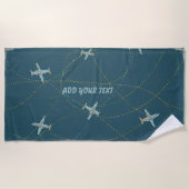 Airplane Beach Towel – Personalised with Your Text Strandlaken (Voorkant)