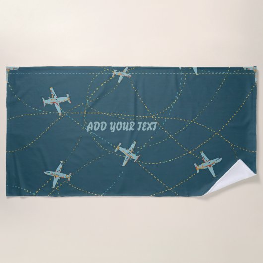Airplane Beach Towel – Personalised with Your Text Strandlaken (Voorkant)