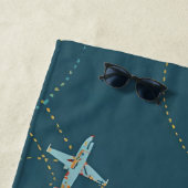 Airplane Beach Towel – Personalised with Your Text Strandlaken (In situ)
