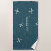 Airplane Beach Towel – Personalised with Your Text Strandlaken (Voorkant)