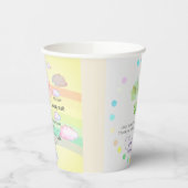 AIRPLANE BEAR pastel clouds rainbow editable Papieren Bekers (Links)
