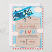 Airplane Birthday Invitation for Pilot Boy Kaart (Voorkant)