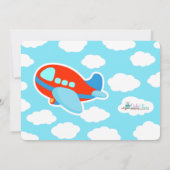 Airplane Birthday Party Photo Invitation Kaart (Achterkant)