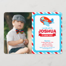 Airplane Birthday Party Photo Invitation