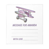 Airplane birthday time capsule message notitieblok (Voorkant)
