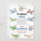 Airplane Boy 1st Birthday | Fun Sky Theme Party Bedankkaart (Voorkant)