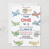 Airplane Boy 1st Birthday | Fun Sky Theme Party Kaart (Voorkant)