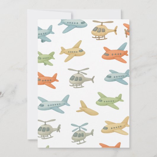 Airplane Boy 1st Birthday | Fun Sky Theme Party Kaart (Achterkant)