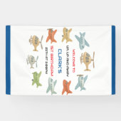 Airplane Boy 1st Birthday | Fun Sky Theme Party Spandoek (Horizontaal)