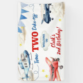 Airplane Boy 2nd Birthday Large Banner (Verticaal)