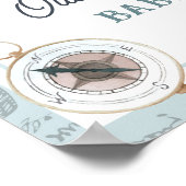  Airplane Boy Travel Baby shower Welkom Poster (Hoek)