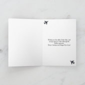 Airplane carries Christmas Tree Family Photo Funny Kaart (Binnen)