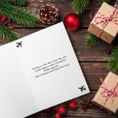 Airplane carries Christmas Tree Family Photo Funny Kaart