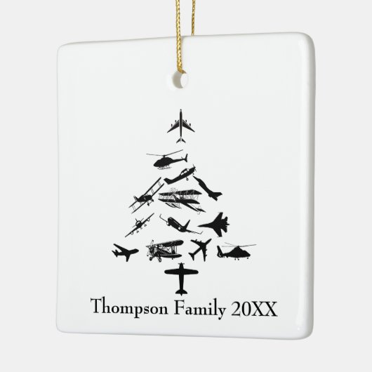Airplane Christmas Tree Cool Aviation Pilot Custom Keramisch Ornament (Links)