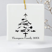 Airplane Christmas Tree Cool Aviation Pilot Custom Keramisch Ornament