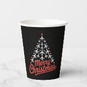 Airplane Christmas Tree Pilot Papieren Bekers (Voorkant)